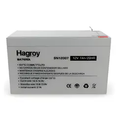 Total Tools - Batería de Ácido Plomo Sellado HAGROY 12v 7Ah SN12007