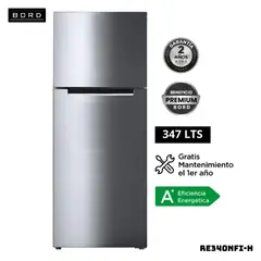 BORD - REFRIGERADORA BORD 347 L TOP FREEZER PLATEADO - RE340NFI-H
