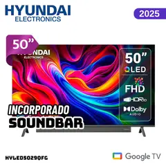HYUNDAI - TELEVISOR 50 QLED SMART TV GOOGLE TV 4K UHD 2025 - HYLED5029QFG