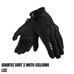 LS2 - GUANTES DART 2 NEGRO MOTO-CICLISMO