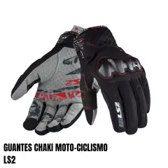 LS2 - GUANTES CHAKI NEGRO MOTO-CICLISMO