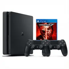 SONY - Consola Ps4 Slim 1TB Negro + 02 mandos + TEKKEN 7  Reacondicionado