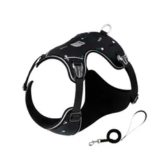 TRUELOVE - Conjunto Arnes Y Correa Nature Negro Talla XXS - 35-45cm