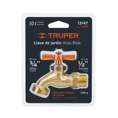 TRUPER - Llave de Laton para Manguera y Tomas de Agua 12