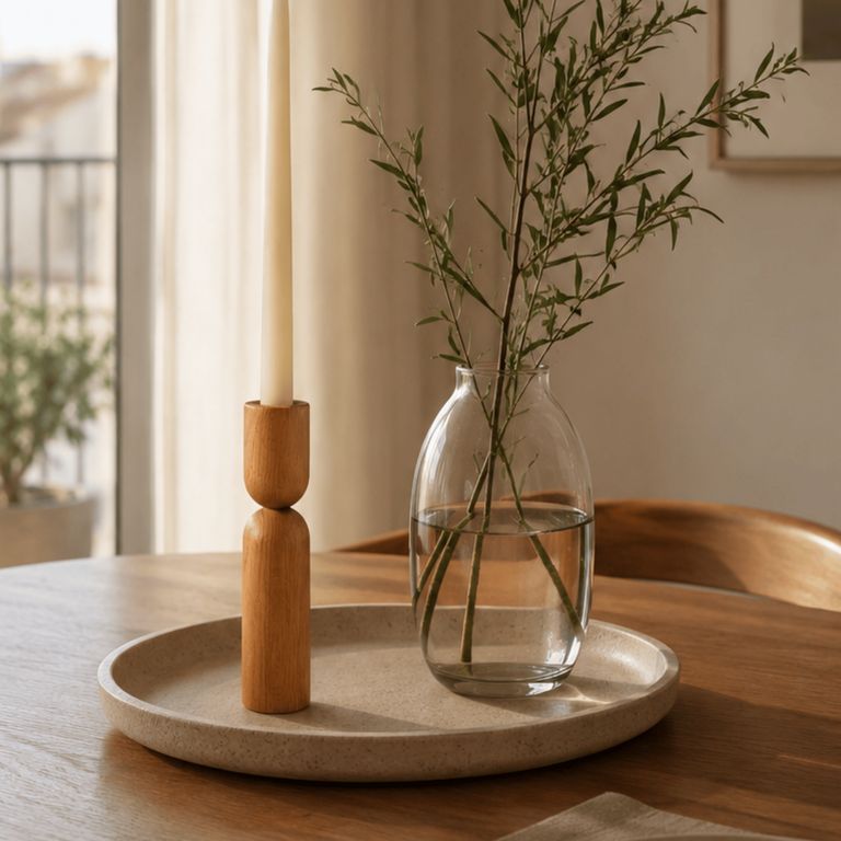 Candelabro minimalista de madera