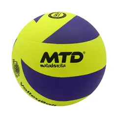 MTD - PELOTA DE VÓLEY TALLA 5 PU PREMIUM MT-860 MTD  amarillo neon /morado