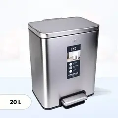 EKO - Papelera con pedal de Acero Inoxidable Eko 20 Litros