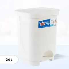 REY - Papelera Automática Danubio Blanco 24 Litros