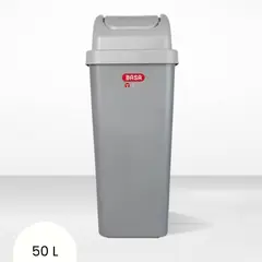 BASA - Papelera de Polipropileno Vaivén Elite Pro Gris 50 Litros