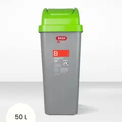 BASA - Papelera de Polipropileno Vaivén Elite Pro Verde 50 Litros