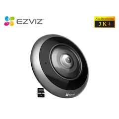 Ezviz - Cámara Seguridad Ojo de pez Ezviz E4p 3K+ Detección IA Humana  Audio Bidireccional SD 128GB