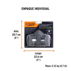 TRUPER - Kit respirador profesional con cartuchos pintura - 13731