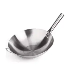 GENERICO - SARTEN WOK CHIFERO DE ACERO INOXIDABLE 38CM