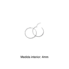 ESPIRAL ROJO - Aretes Aro - Varios Tamaños - Plata