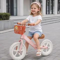GENERICO - Bicicleta de Equilibrio rosada Infantil con Canasta