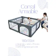 GENERICO - Corral Armable 180x150cm - COLOR GRIS