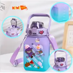 GENERICO - Tomatodo Portátil Con Stickers 2D y 3D Sports 1500 ml Morado