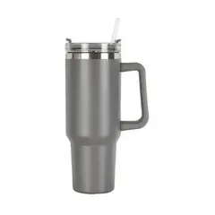GENERICO - TERMO VASO DE ACERO INOXIDABLE CON SORBETE COLOR GRIS