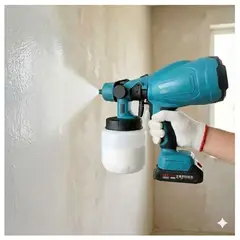 SEISA - Pistola para Pintar Inalámbrica Bateria 48V Compresor de Pintura Pulverizador