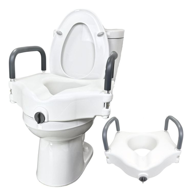 Alza Baño Asiento Elevado Para Inodoro Wc Con Apoya Brazos