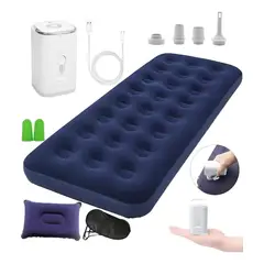 EVERSO - Colchón Inflable Individual 1 Plaza Con Almohada Y Inflador