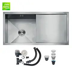 XM - Lavadero de Lujo Moderno de Acero Inoxidable 1 Poza más escurridor