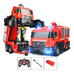 TOYUN TOYUN - Auto A Control Transformer Bombero Lanza Agua  Rojo