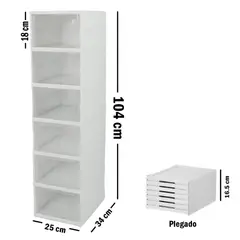 GENERICO - Organizador Zapatera de Acrílico Plegable con puertas - 6 Niveles