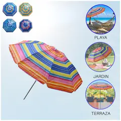 INSPIRA MARKET - Sombrilla de Playa Portátil Ajustable Diseño Aleatorio