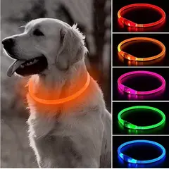 GENERICO - COLLARES LED RECARGABLES PARA MASCOTAS - ANARANJADO