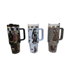 GENERICO - Vaso Térmico 40oz Diseño Brainrot Meme Tralalero 1200ml con Asa y Sorbete