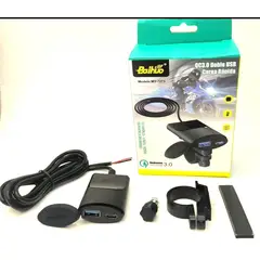 GENERICO - CARGADOR DE CELULAR PARA MOTO CON ENTRADA TIPO C Y USB DE CARGA RAPIDA