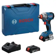 BOSCH - Atornillador Llave de Impacto 14 Hex y 12 Cuadrante 18V + 2Bat y Carg GDX 18V-285