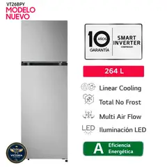 LG - Refrigeradora 264 LT No frost VT26BPY Plateada