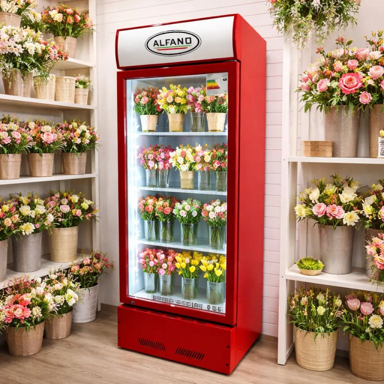 Visicooler Vitrina Exhibidora para Flores ALFANO 350Lts hasta 10°C 175W Iluminación Led SC350XDC