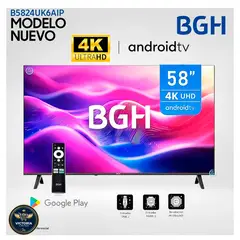 BGH - Televisor BGH 58 Pulgadas UHD 4K B5824UK6AIP Smart Android TV Modelo Nuevo