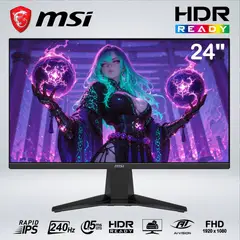 Msi - MONITOR GAMER MAG 245F X24 FULL HD 23.8 " rapid IPS 240hz 0.5ms HDR AI VISION