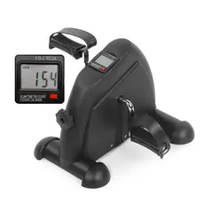 GENERICO - Pedalera Ejercitador Bici Digital Piernas y Brazos Portatil Negro