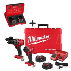 MILWAUKEE - Combo BL FUEL M18 de Taladro percutor + Atornillador de impacto + Audifonos con bluetooth 3697-259-2191