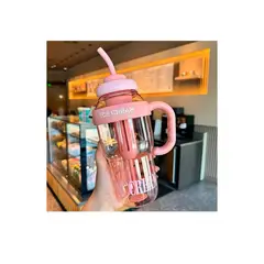 GENERICO - BOTELLA TAZA TOMATODO CON FILTRO Y SORBETE 1200 ML- ROSADO