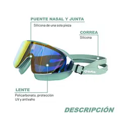PORTO - LENTES PARA NATACIÓN ADULTO PRISMA VERDE