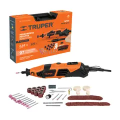 TRUPER - Taladro Rectificadora Moto Tool Profesional con 97 accesorios MOTO-A2-2 150 W