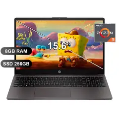 HP - Laptop HP 255 G10 RYZEN 3-7320U, 8GB RAM, 256GB SSD, SIN WINDOWS, 15.6" (A9BS1LT)