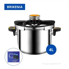 OEM - OLLA A PRESIÓN DE 4L EN ACERO INOXIDABLE BRIKENIA