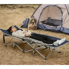 GENERICO - CAMA CAMILLA PLEGABLE CAMPING PLAYA MULTIUSOS PORTÁTIL DE ALTA RESISTENCIA