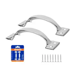 GENERICO - Juego 2 Manijas Cromadas 6 Plateadas Wadfow Wnm1k06