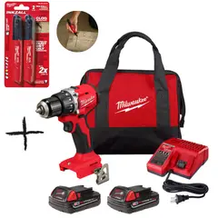 MILWAUKEE - Taladro percutor/atornillador M18™ de 1/2" + Set de 2 marcadores 3602-259-3102