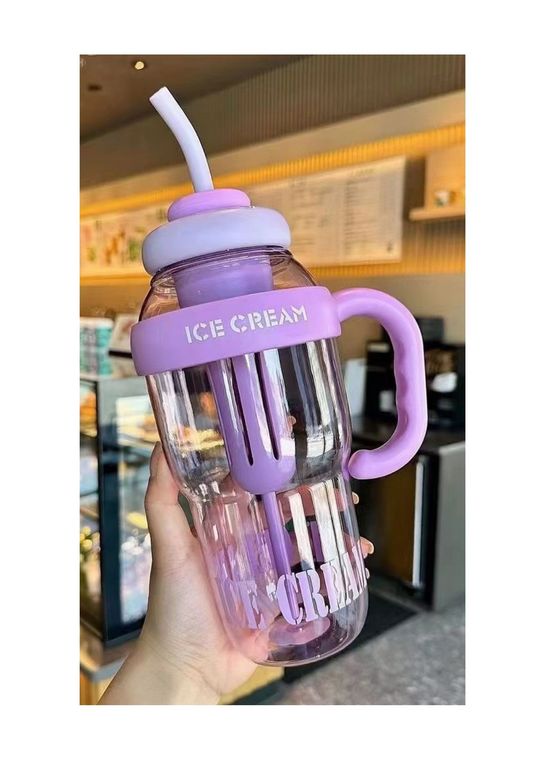 BOTELLA TAZA TOMATODO CON FILTRO Y SORBETE 1200 ML- LILA