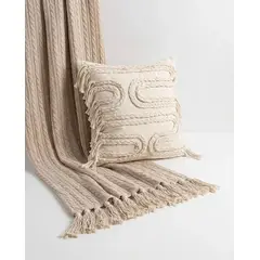 ZALMOHADAS - Pack de Verano “Brisa Natural” Manta 140X90 + Cojin 45X45