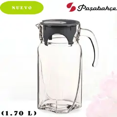 PASABAHCE - Jarra Luna  Vidrio con Tapa Gris de 1.70 L PASABAHCE.
